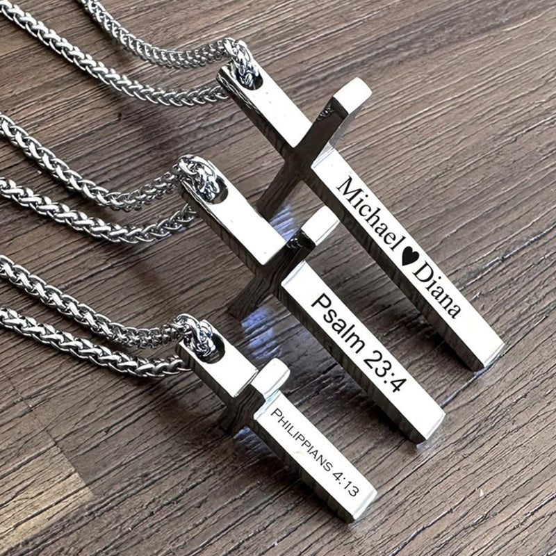 Personalized stainless steel Cross Necklace