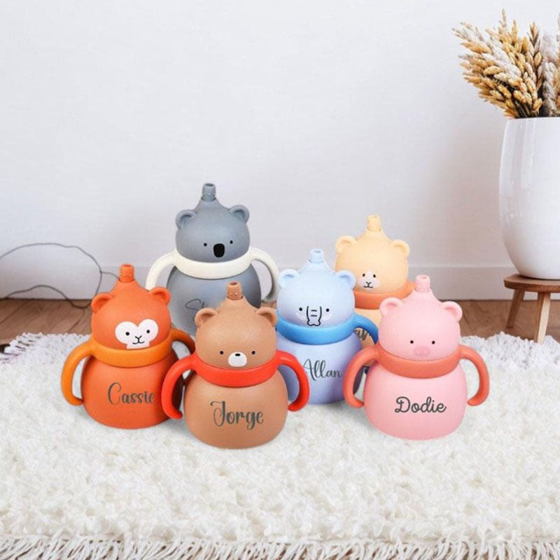 Silicone Baby Cup with Name 7oz, Gift for Baby, Toddler Silicone Cup 200 ml