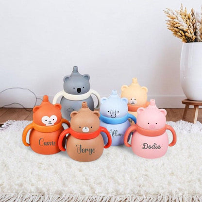 Silicone Baby Cup with Name 7oz, Gift for Baby, Toddler Silicone Cup 200 ml