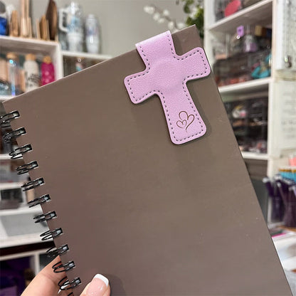 Personalized Cross Leather Magnetic Bookmark, Engraved Reader Gift