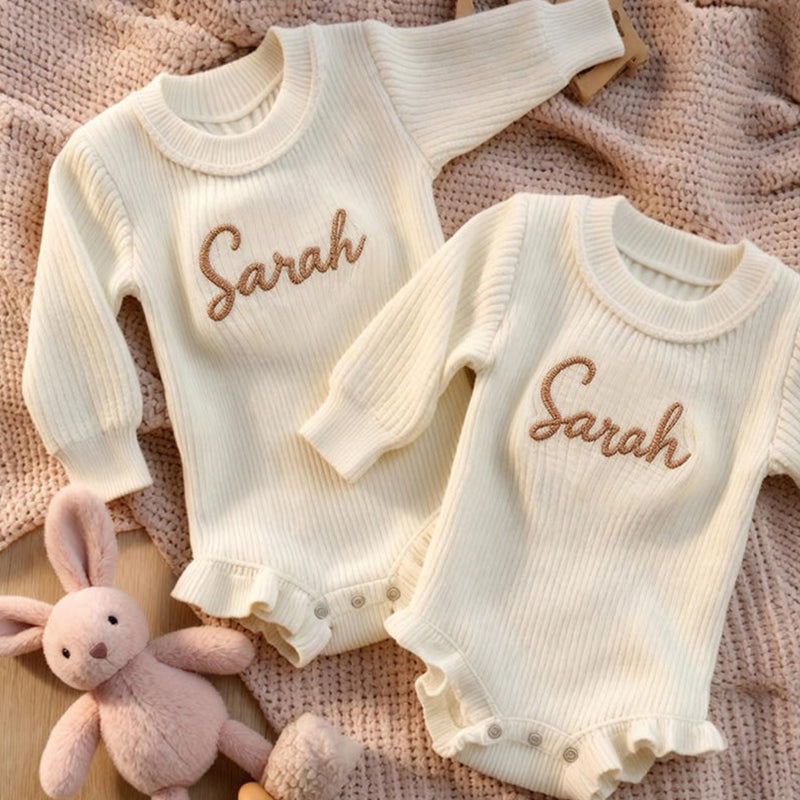 Personalized Newborn Name Romper ,Custom Baby Knit Sweater