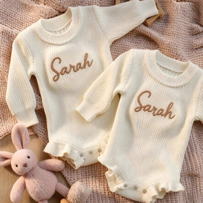 Personalized Newborn Name Romper ,Custom Baby Knit Sweater