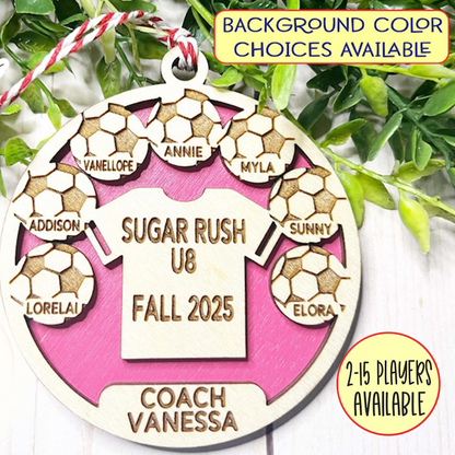 Soccer Team Personalized Ornament, Soccer Player Gift