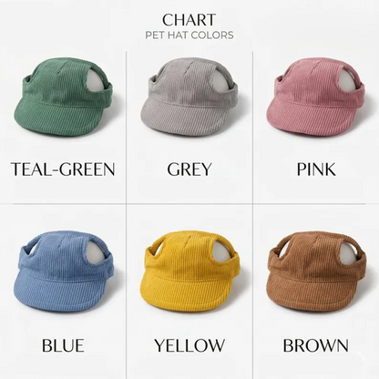 Custom Embroidered Dog Hat with Ear Holes, Personalized Corduroy Pet Baseball Cap