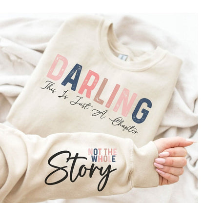 This Is Just a Chapter , Boho Inspirational Sleeve Quote Sweater