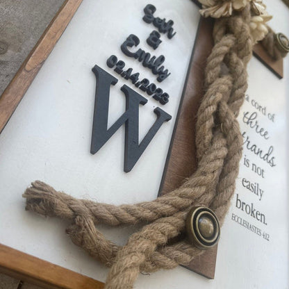 Personalized Three Strand Rope Wedding, Anniversary Gift