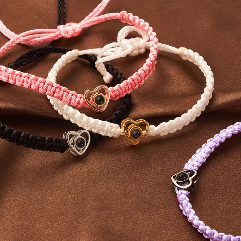 Custom Photo Projection Bracelet, Personalized Inside Picture Bracelet