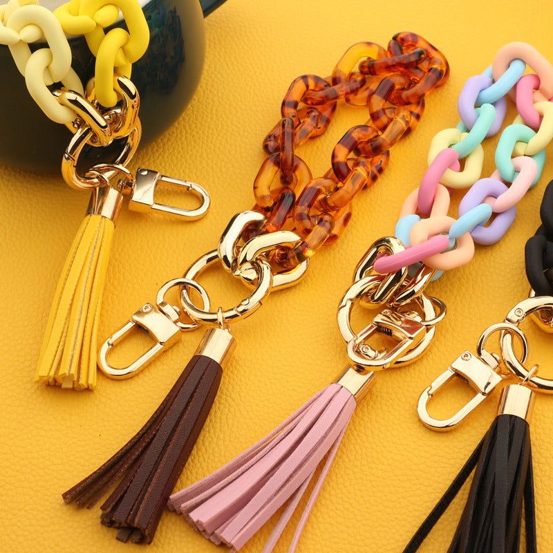 Personalized Chunky Chain Link Wristlet Keychain