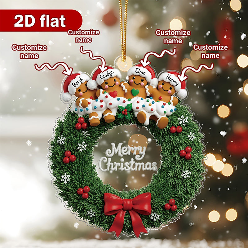 Personalized Gingerbread Family Christmas Ornament