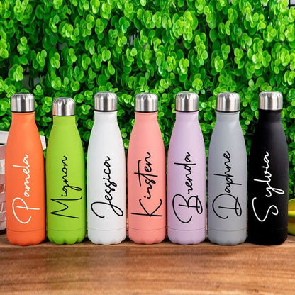 Personalized Sports Water Bottle Bridesmaid Gift Custom Insulated Bottle