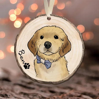 Pet Portrait Ornament, Custom Pet Ornament, Personalized Dog Ornament