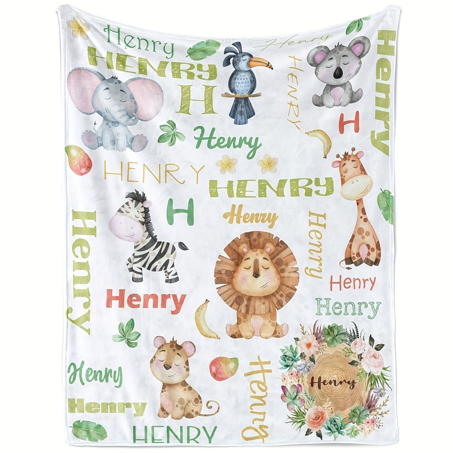 Personalized Flannel Throw Blanket with Custom Name