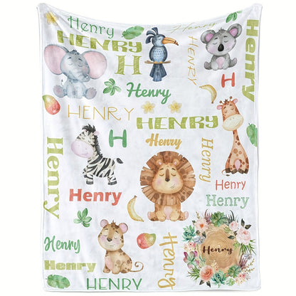 Personalized Flannel Throw Blanket with Custom Name