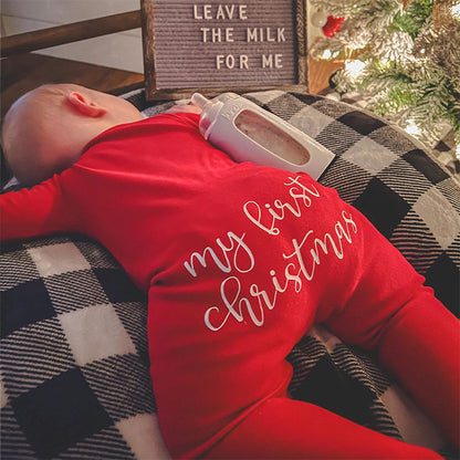Personalized Baby First Christmas Cozy Soft Long Sleeve Romper
