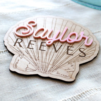 Personalized Beachy Baby Announcement Sign for Footprint Imprint