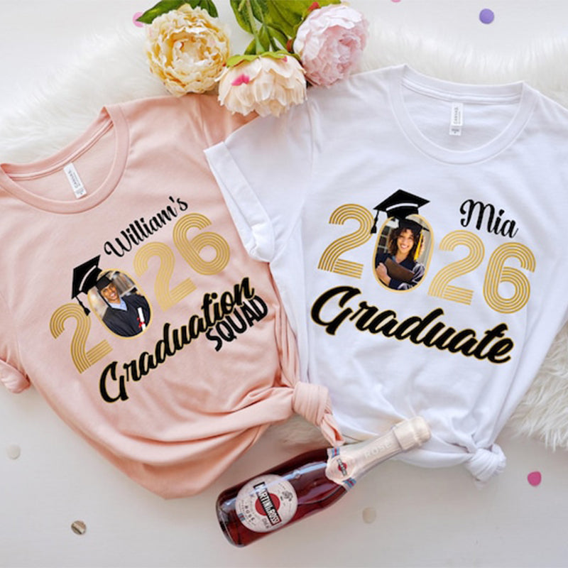 Photo Graduation 2026 Shirts,Custom Graduation T-Shirt