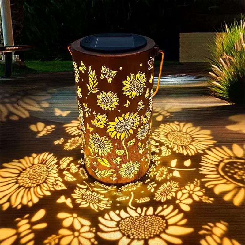 Metal Hanging Light, Shadow Casting Garden Decor