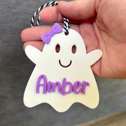 Personalized Ghost Name Tag, Halloween Basket Tag, Boo Basket Tags