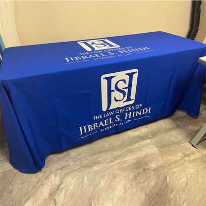 Custom Printed Table Cloth Stretch and Fitted Cloths, 4ft table 6ft table and 8 ft table