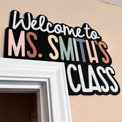 Personalized Name Doorframe Corner Sign, Custom Classroom School Decor