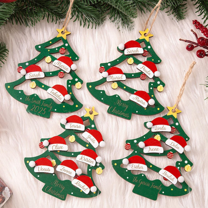 2025 Christmas Ornament, Custom Wooden Family Christmas Tree Ornament