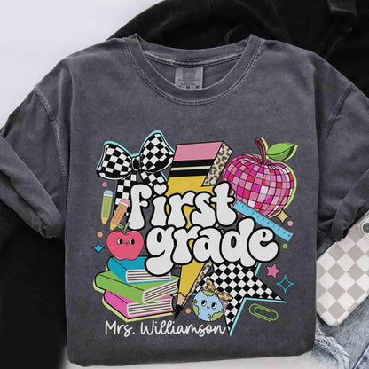 Comfort Colors Teacher Shirt First Grade Teacher 1st Grade Personalized Teacher Shirt