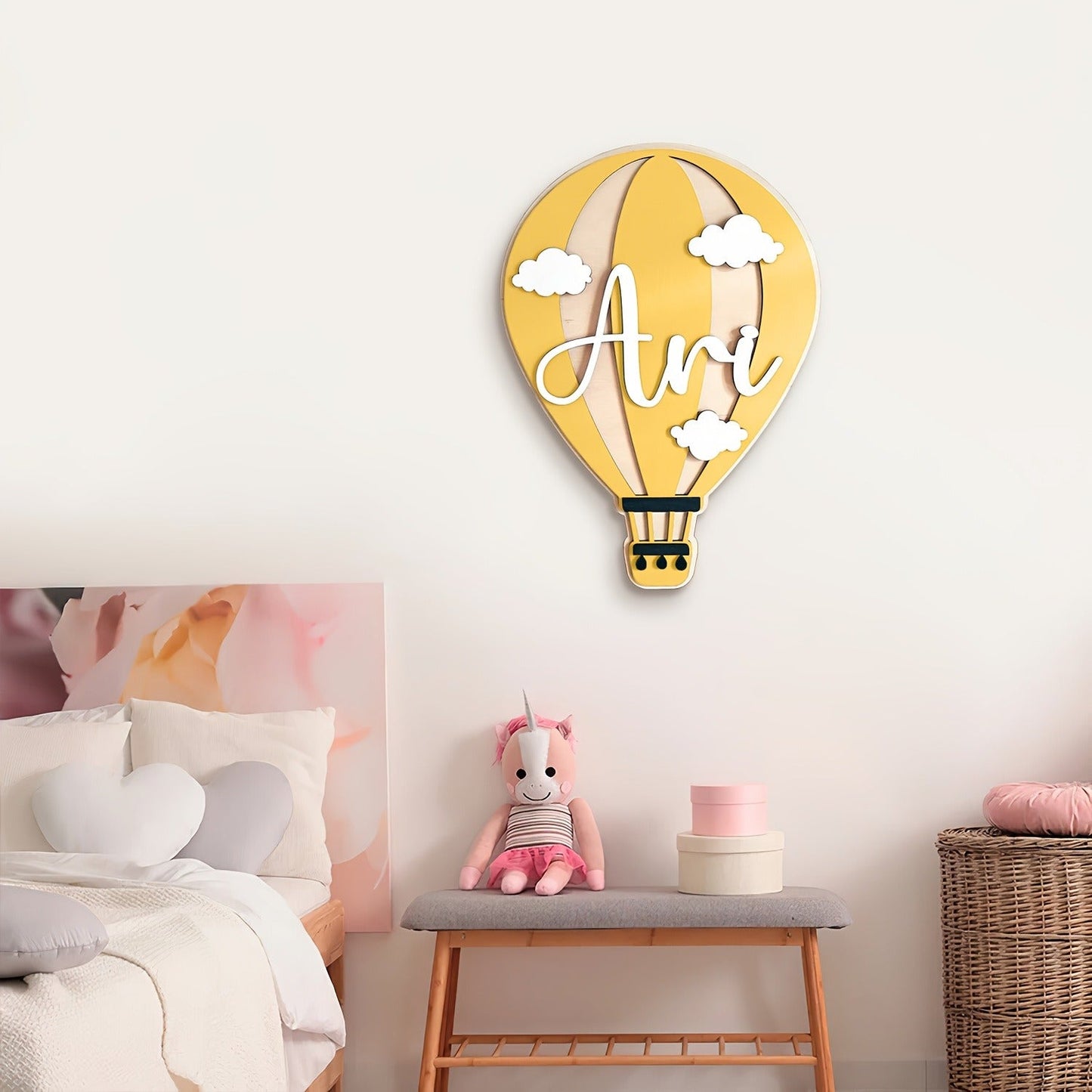 Personalized Hot Air Balloon Nameplate Hot Air Balloon Custom Sign