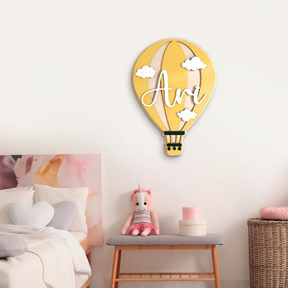Personalized Hot Air Balloon Nameplate Hot Air Balloon Custom Sign