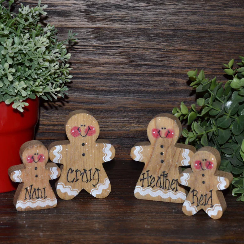 Christmas Decor Personalized Gingerbread Family Set