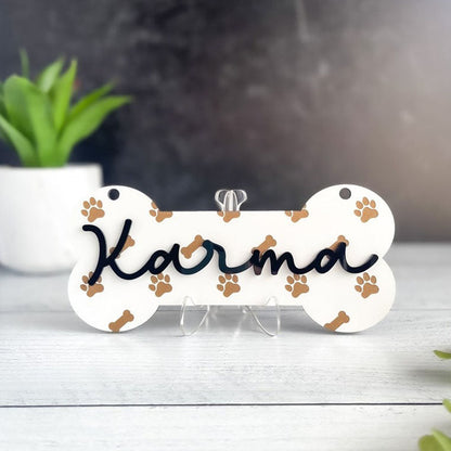 Personalized Crate Sign, Custom Dog Decor, Hanging Crate Sign, Custom Crate Sign, Dog Bone Sign