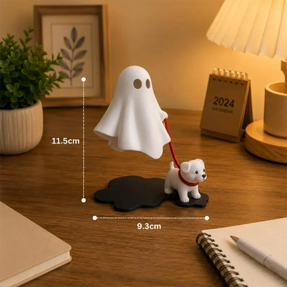 Cute Ghost Dog Figurine, Ghost Walker Desk Decor, Mini Ghost Statue