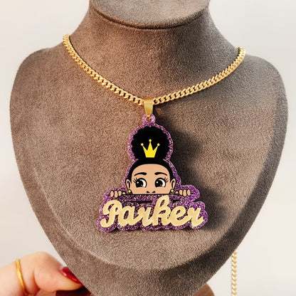 Custom Acrylic Name Necklace Featuring