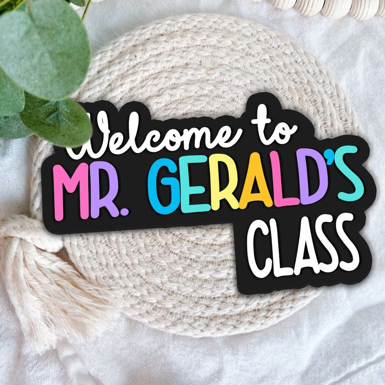 Personalized Teacher Name Doorframe Corner Sign