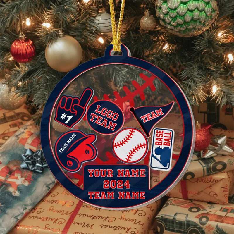 Custom Baseball Christmas Shaker Ornament, Baseball Ornament