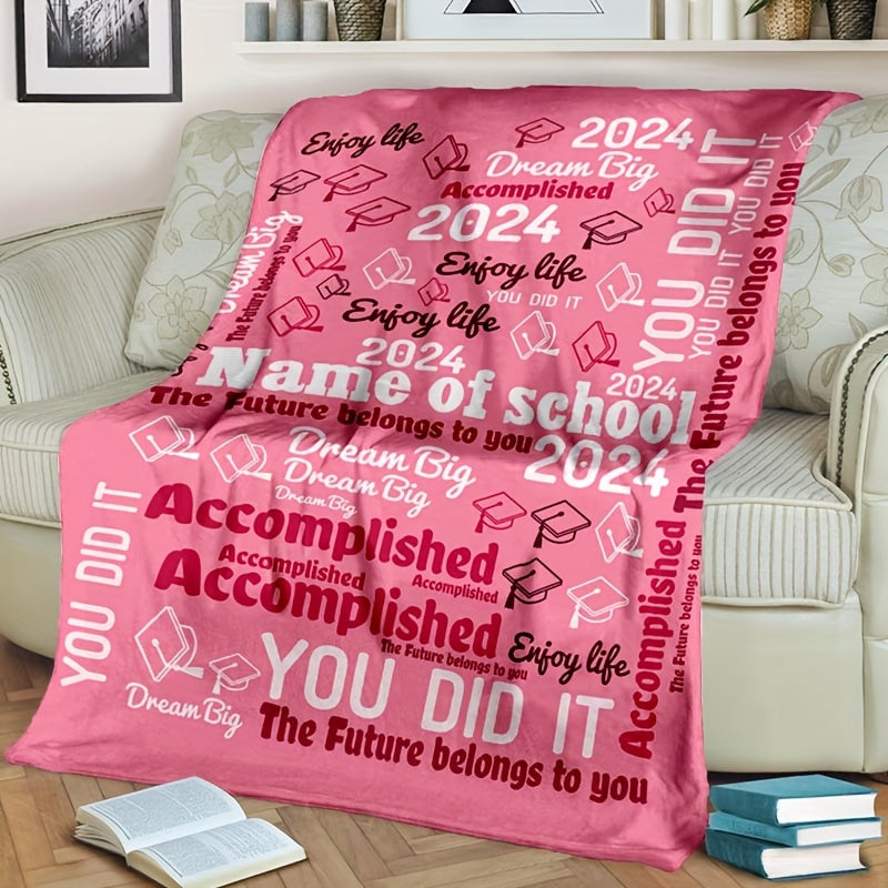 Customizable Graduation Flannel Blanket