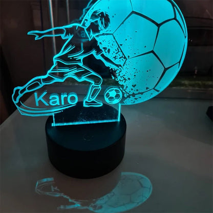 Personalized Soccer Lamp - Unique Bedroom Night Light