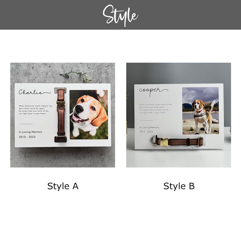 Memorial Pet Collar Frame, Pet Loss Gift, Memorial Pet Collar With Photo