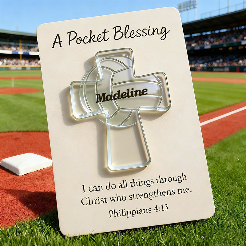 Baseball Cross Blessing Card,Pocket Blessing Sport Cross