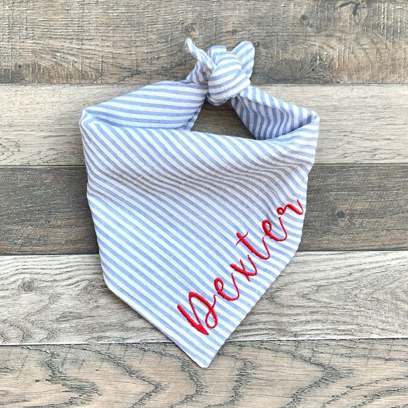Embroidered Personalized Dog Bandana  Custom Tie On