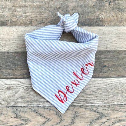 Embroidered Personalized Dog Bandana  Custom Tie On