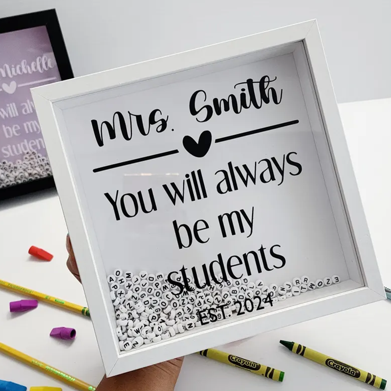 Teacher Impact Jar, Personalized Teacher Shadow Box, Student Memory Gift