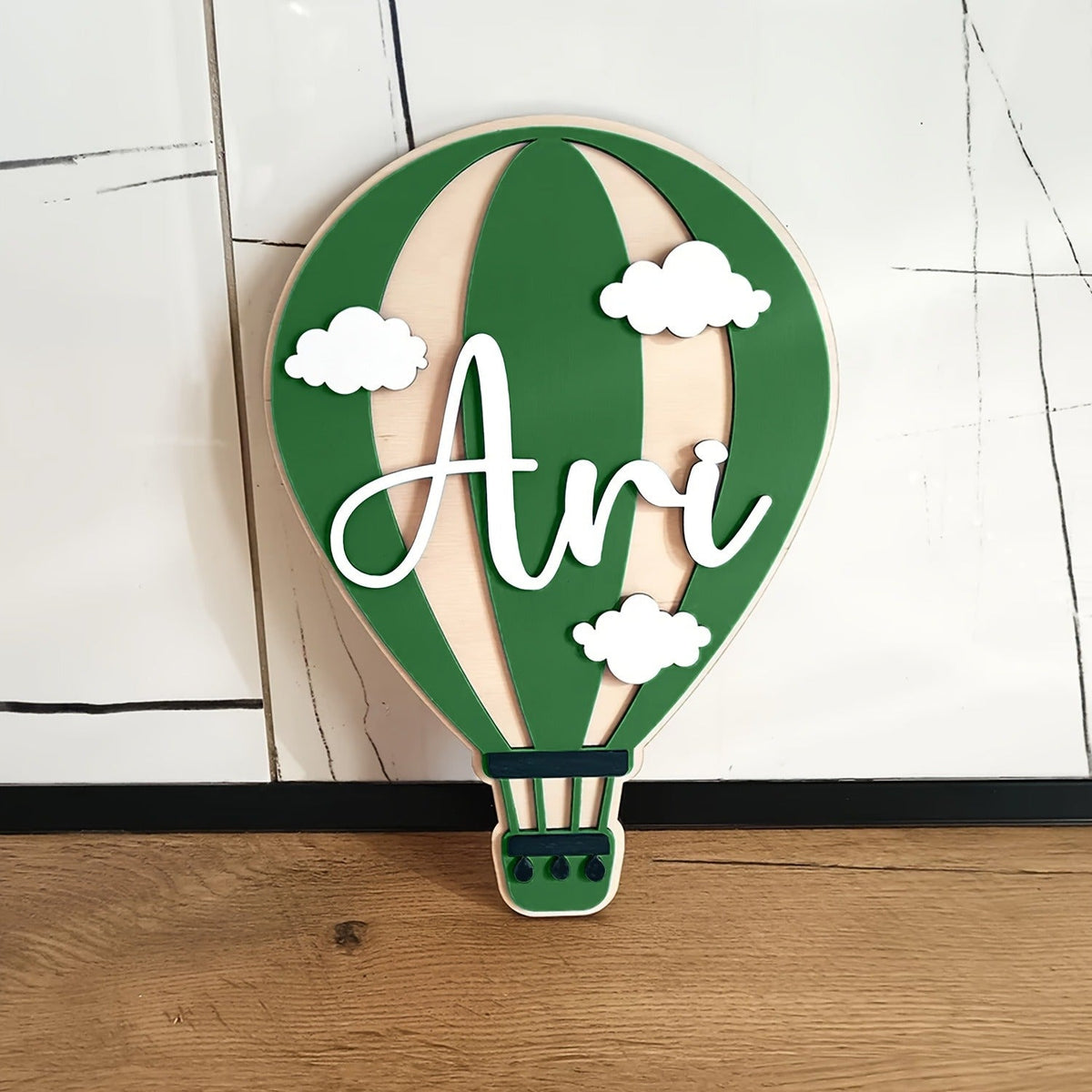Personalized Hot Air Balloon Nameplate Hot Air Balloon Custom Sign