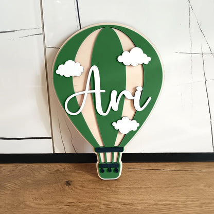 Personalized Hot Air Balloon Nameplate Hot Air Balloon Custom Sign