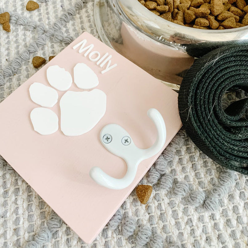 Personalized Pet Leash Wall Holder