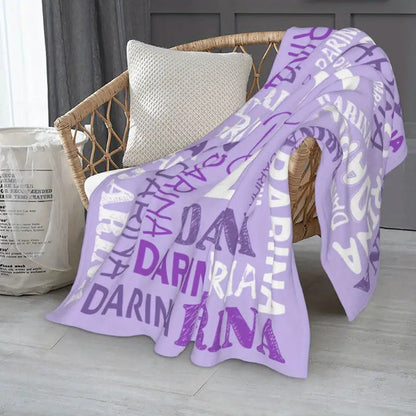 Custom Name Personalized Knit Fabric Throw Blanket