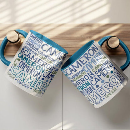 Repeating Name Personalized Mug Birthday Gift for Dad Custom Coffee Mug