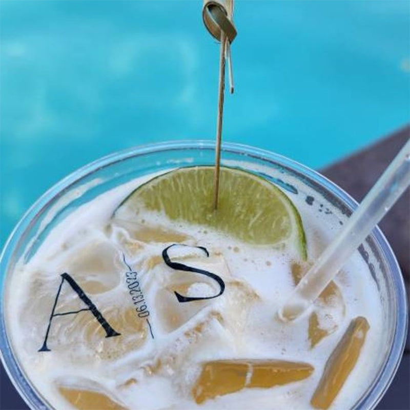 CLEAR DRINK toppers Custom initials minimal simple, initials