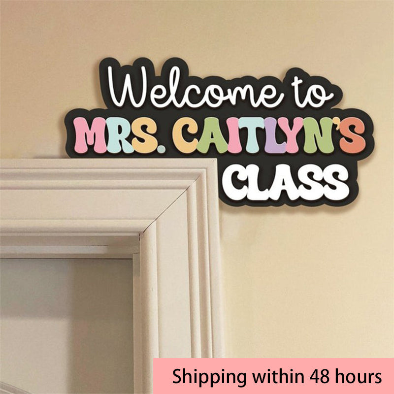 Personalized Teacher Name Doorframe Corner Sign