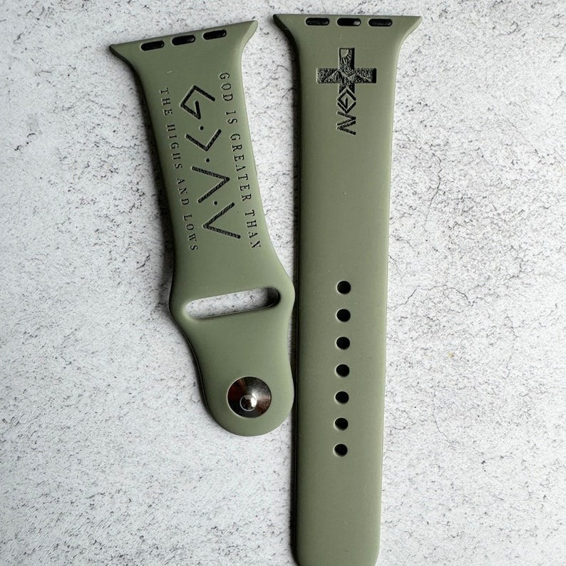 God is Greater than Highs and Lows Apple Watch Band