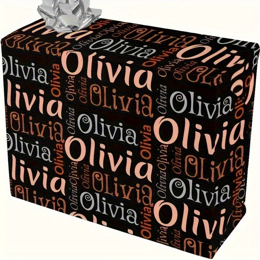 Customizable Name & Text Gift Wrap Paper